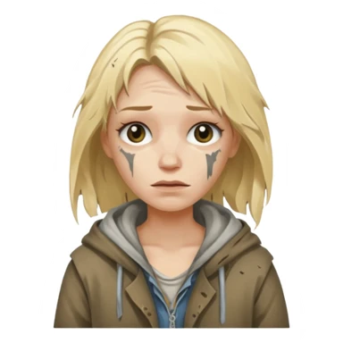 a homeless blonde woman sticker