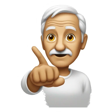 A old man pointing her finger  sticker