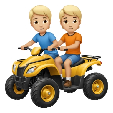 Can you make 2 blonde boys kids riding four wheelers sticker