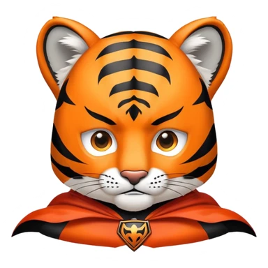 tiger face with superhero cape for Twitch emote sticker
