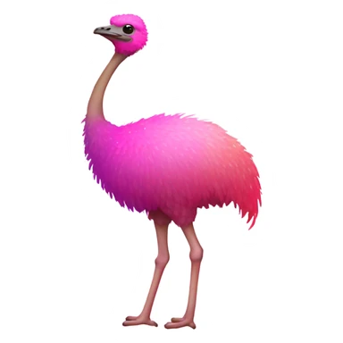 Pink ombre full body ostrich with glitter sticker