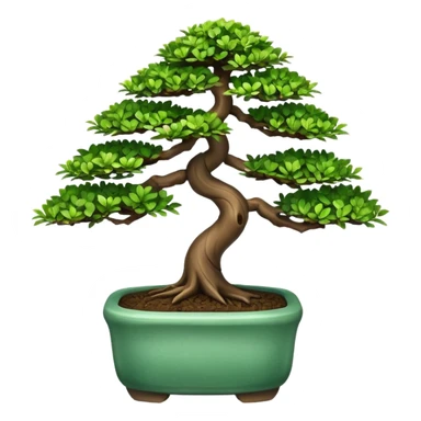 Bonsai Tree – Miniature tree in small pot, trimmed carefully. sticker