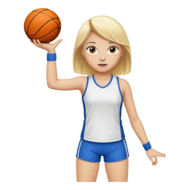 a young girl with blonde hair is playing sports sticker