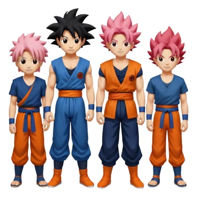 Goku, Gojo, Madara, Ichigo together imoji sticker