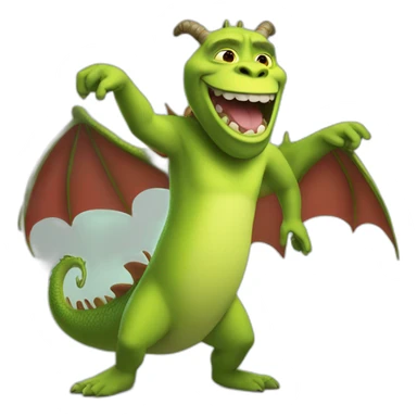 Shreck dancing on a dragon sticker
