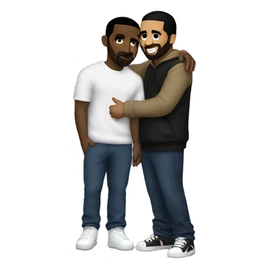 drake and diddy hugging sticker