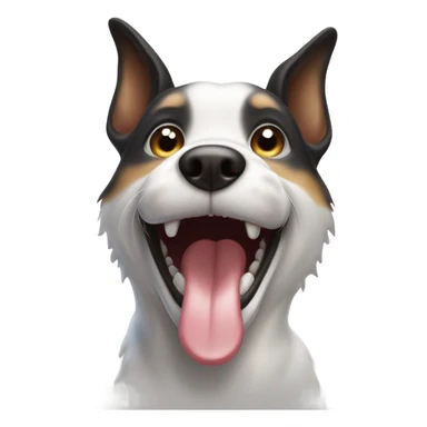 happy dog showing teeth sticker