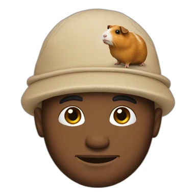 a man with a guinea pig hat sticker