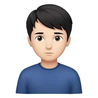 An Emoji of boy with short black hair, who can be described by three words: perfectionist, air, ocean sticker