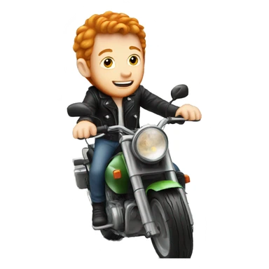 Ginger boy on a motor bike sticker