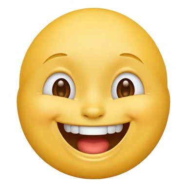laughing face emoji, classic yellow sticker