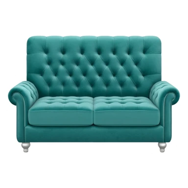 Long square teal sofa sticker