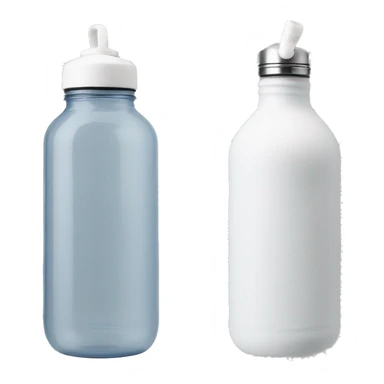 water bottle with a rounded white lid and a flexible white handle strap that arches over the lid for easy carrying” sticker