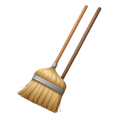 create a broom emoji with dust sticker