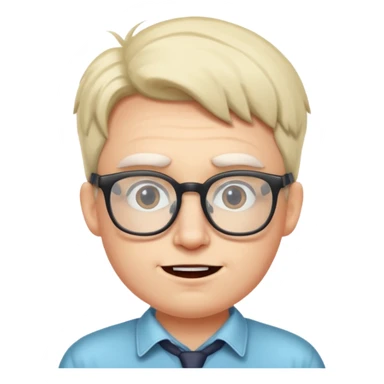 nerd and zany face sticker