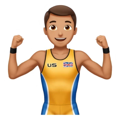 Person Winning a race SUPER happy sticker