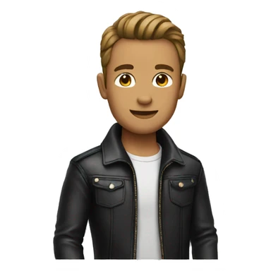 stylish male in leather jacket sticker