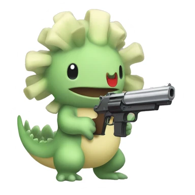 breloom holding a pistol sticker