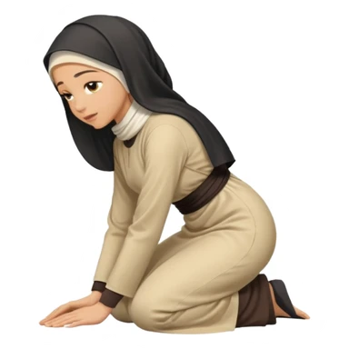 Islamic Woman Kneeling prostrated side view bent forwards sticker