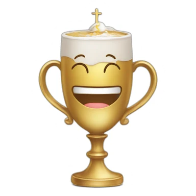 Christian cup for the winner with a cross sticker