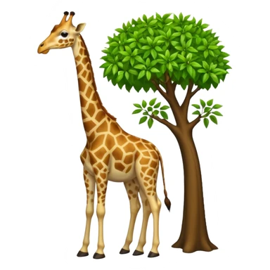 giraffe eating leaves from a tree sticker