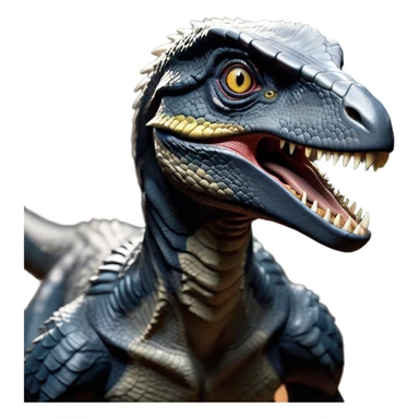 Cinematic Noble jurassic park Velociraptor Portrait Emoji, Poised and menacing, with a sleek, muscular build clad in dark, scaly skin reminiscent of jurassic park Park’s iconic raptor, a sharply curved snout and piercing, intelligent eyes that exude predatory cunning, Simplified yet boldly defined features, highly detailed, glowing with a cool, ominous radiance, high shine, intelligent and relentless, stylized with an air of cinematic prehistoric authority, focused and alert, soft glowing outline, capturing the essence of a watchful and confident jurassic park Velociraptor that appears ready to dash out of the screen with effortless power! sticker