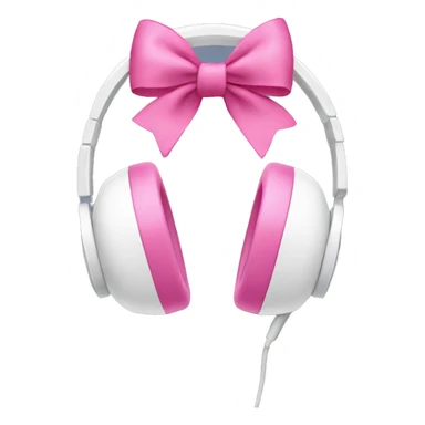 White headphones with pink bows sticker