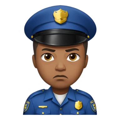 Black angry police man sticker
