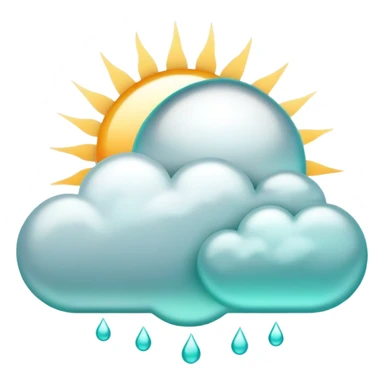 Chromatic sun and cloud, silver and teal sticker