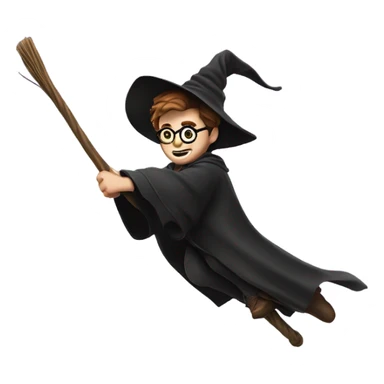 Harry Potter flying on a broomstick sticker
