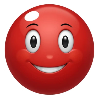 Little red ball with smiley face with text: pallina sticker