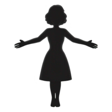 eerie shadow of a woman with outstretched arms arms  sticker