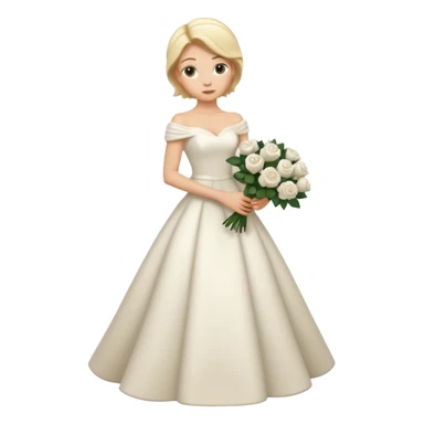 Chica blanca,pelorubi, pelo recogido, vestido novia invierno cuerpo entero sticker