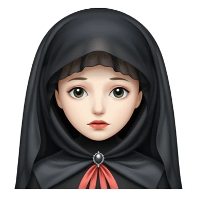 create a widow lady with a black hat and a veil over her face sticker