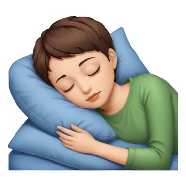 Brunette girl pixiecut Brown Hair sleeping sticker