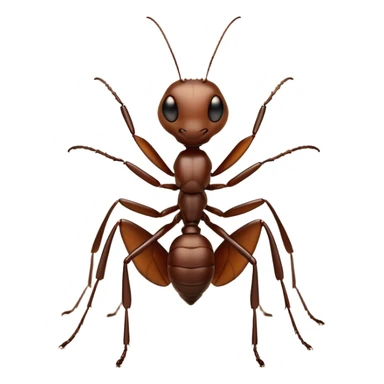 Cinematic Industrious Ant Portrait Emoji, Poised and diligent, with a tiny, meticulously detailed body in earthy tones, sharp, observant eyes and agile limbs, Simplified yet precise and sophisticated features, highly detailed, glowing with a soft, natural luminescence, high shine, intelligent and determined, stylized with an air of hardworking resilience, focused and alert, soft glowing outline, capturing the essence of a watchful ant that appears ready to march out of the screen with effortless precision! sticker