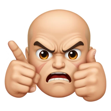 Angry face with two hands, but the hands are pointing with their first finger and they smack their two first fingers together  sticker