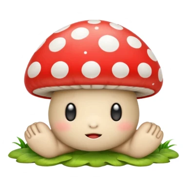 A sleeping mushroom character sticker