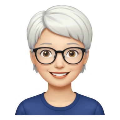 visage femme a lunettes cheveux courts blancs sticker