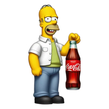 Homer Simpson qui boit du Coca-Cola sticker