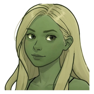 Blonde girl with long hair sticker