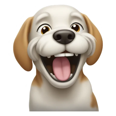 Dog laughing his tail off sticker