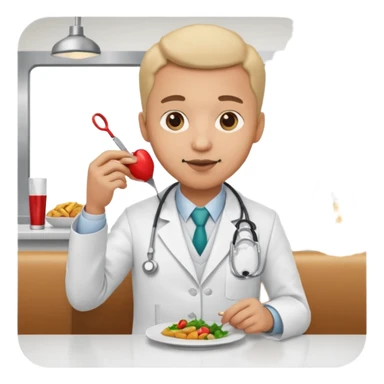 ligth doctor eating in restaurant full body sticker