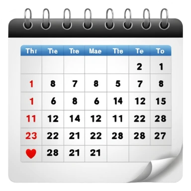 calendar, first page, day 1 sticker