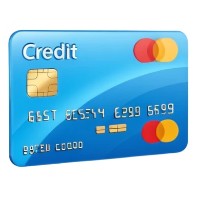3D style credit card icon, no text sticker