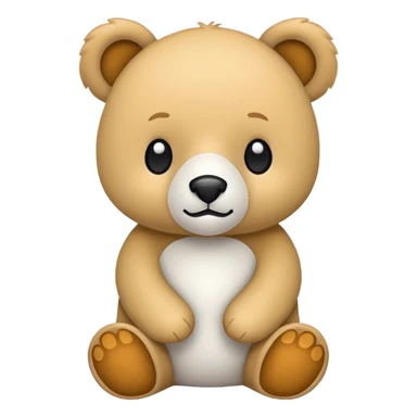 Urso de pelúcia branco fofinho  sticker