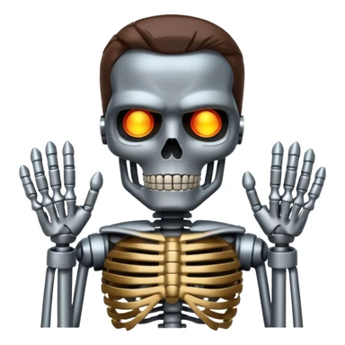 Terminator with metal skeleton sticker