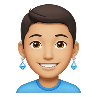 zesty gay chinese boy with diamond stud earings sticker