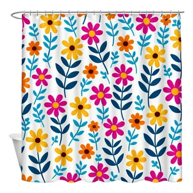 flower shower curtain sticker