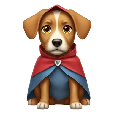 Dog wearing a cape sticker